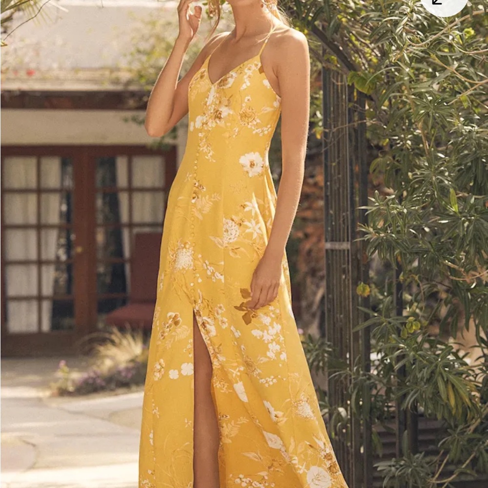 Lulu's Sunlit Floral Maxi Dress